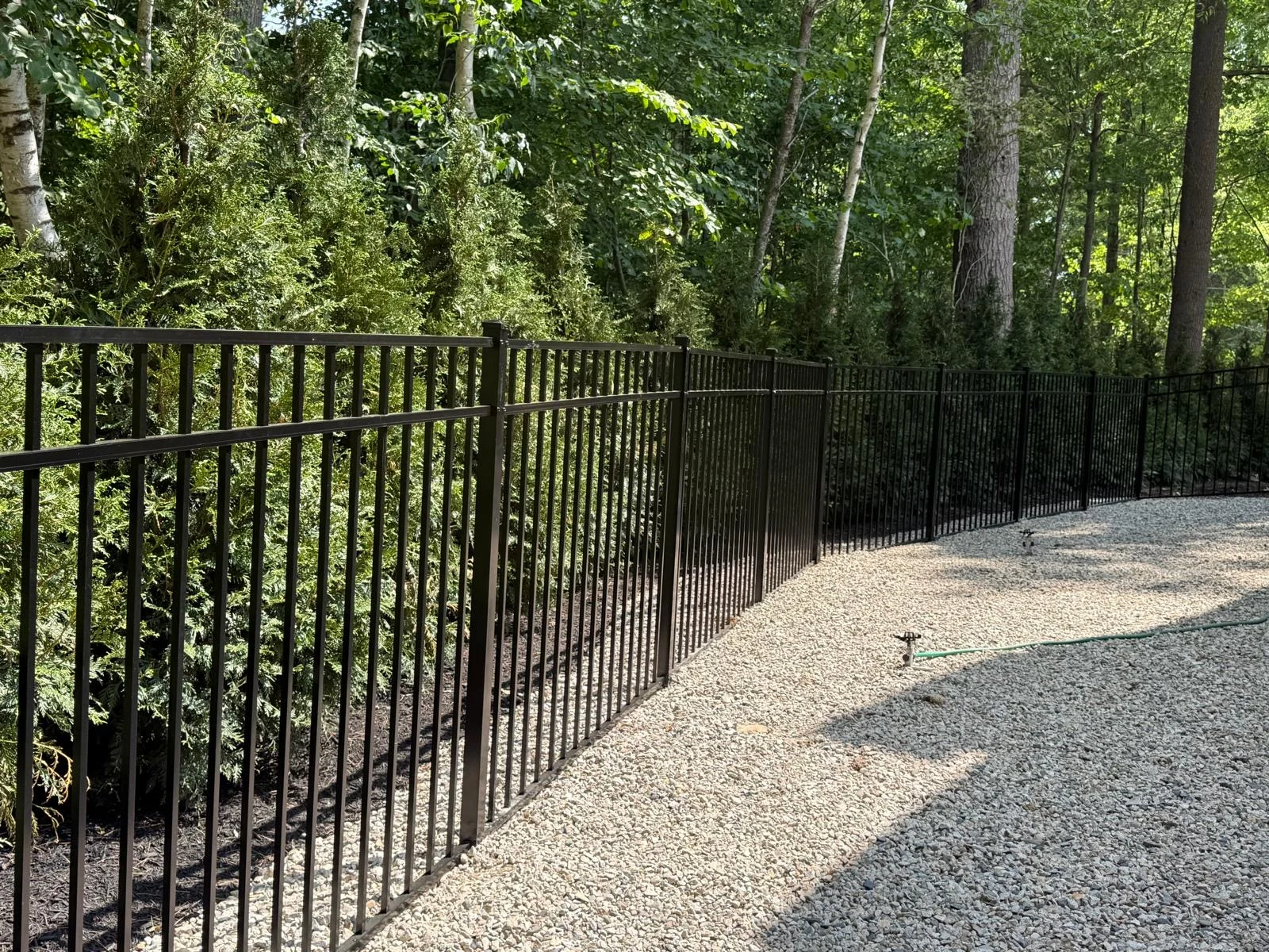 Black ornamental aluminum fence — fencing options for Salem and Southern NH