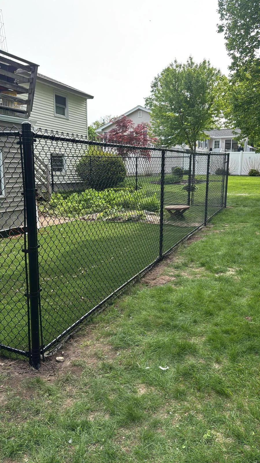 Black chain link fence and gate — fence options for Salem and Southern NH