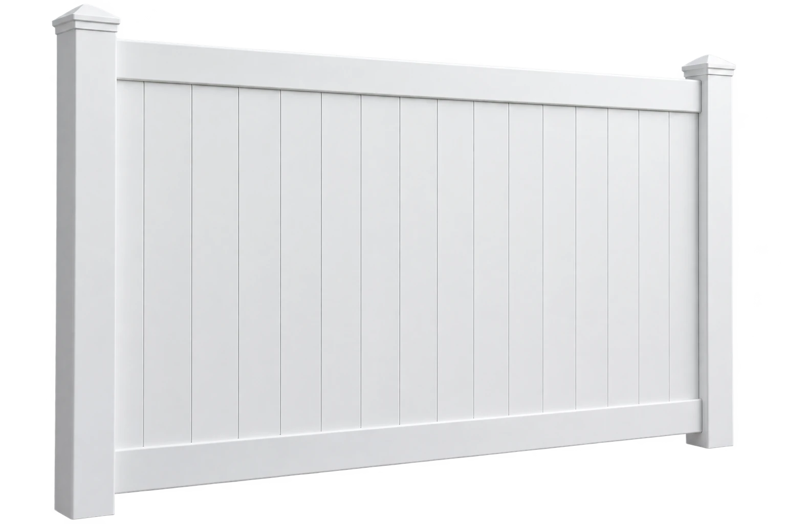 White vinyl privacy fence panel illustration — fence installation options for Salem and Southern NH
